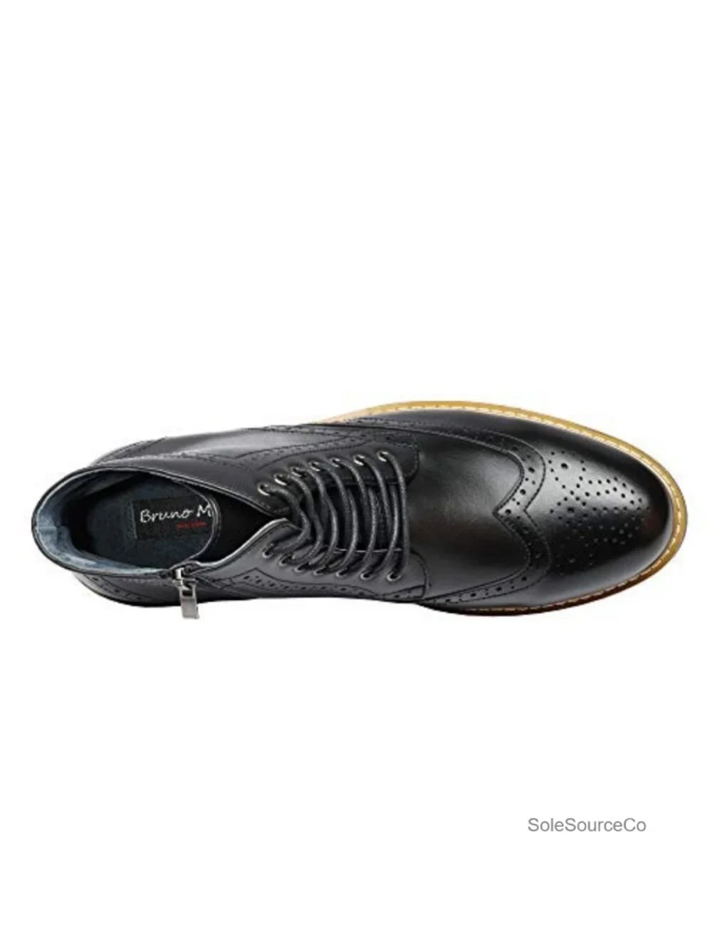 Men's Wingtip Derby Dress Boots Leather Lined Side Zip Ankle